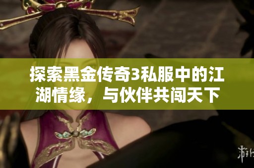 探索黑金传奇3私服中的江湖情缘，与伙伴共闯天下