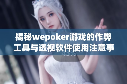 揭秘wepoker游戏的作弊工具与透视软件使用注意事项
