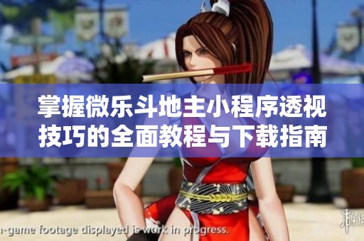 掌握微乐斗地主小程序透视技巧的全面教程与下载指南