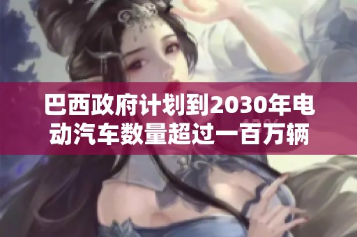 巴西政府计划到2030年电动汽车数量超过一百万辆